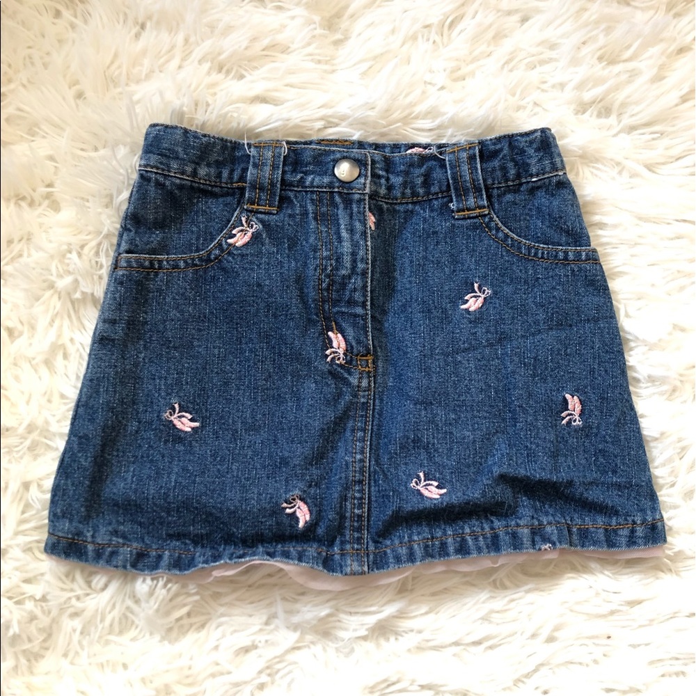 Gymboree Toddler girls denim butterfly skirt Sz 3T